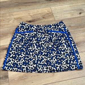 Leopard Print Blue and Black Women's Golf Skort